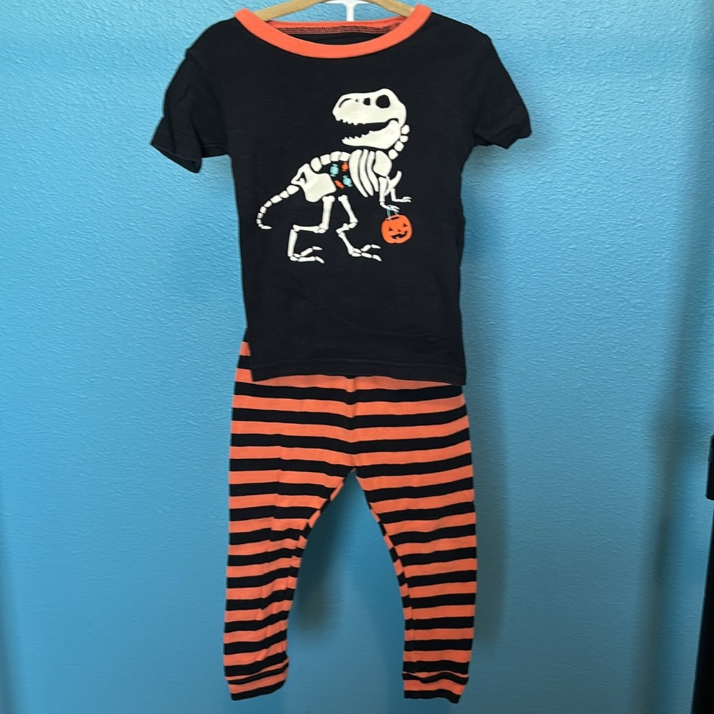 Carters Dinosaur Halloween candy toddler matching PJ set